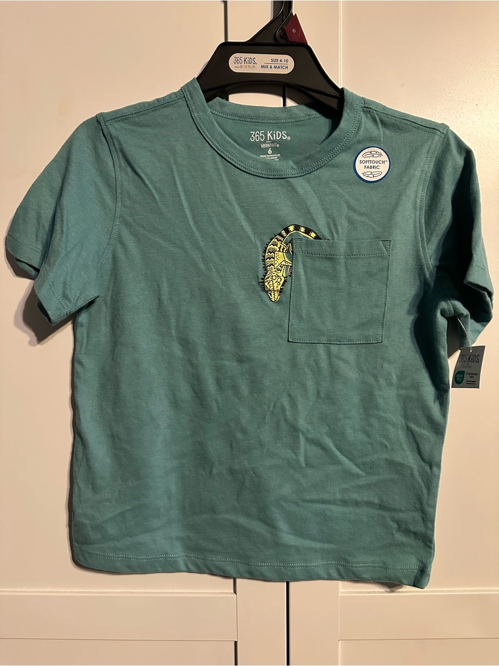 NWT 365 Kids by Garanimals Boys Lizard Pocket Tee - Size 6